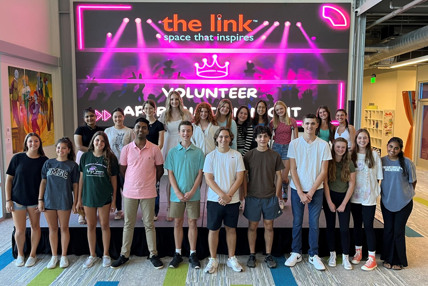 Several of the link’s teen volunteers attended the catered event.